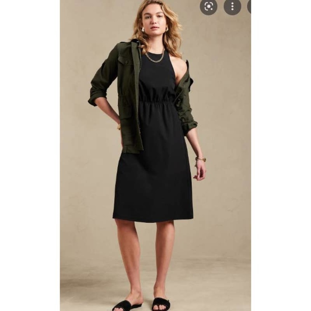 Banana Republic Factory Size M Black Active Racerback Dress NEW!